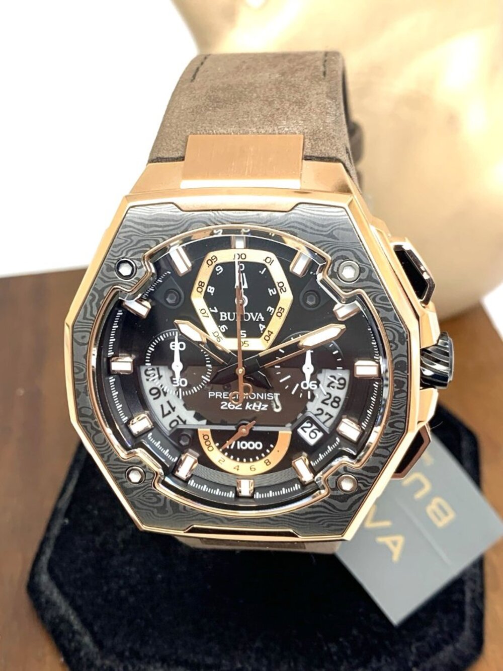 Bulova Men's Watch Precisionist X 98B356 Special Edition Brown Leather Strap